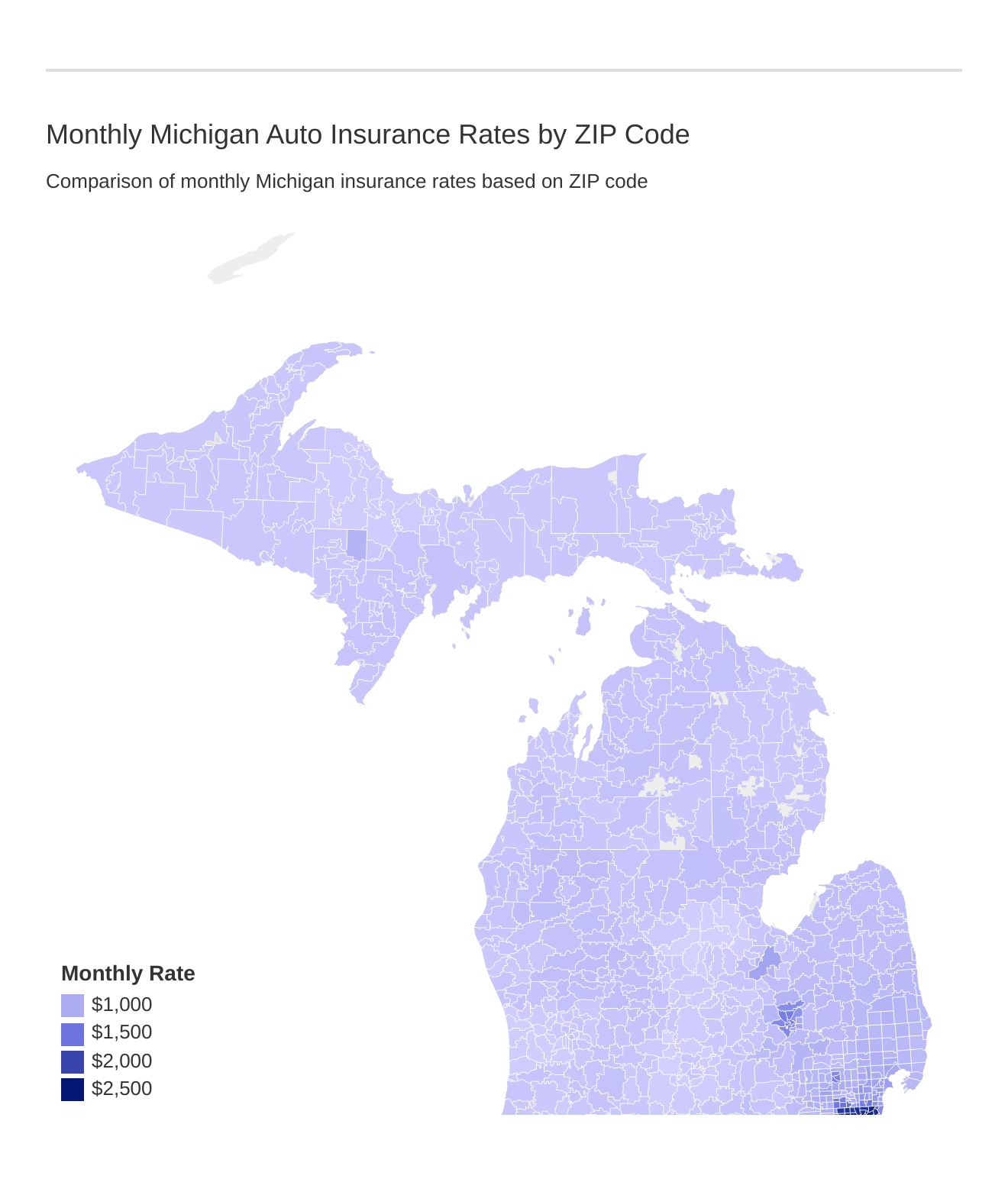 Monthly Michigan Auto Insurance Rates by ZIP Code Monthly Michigan Auto Insurance Rates by ZIP Code